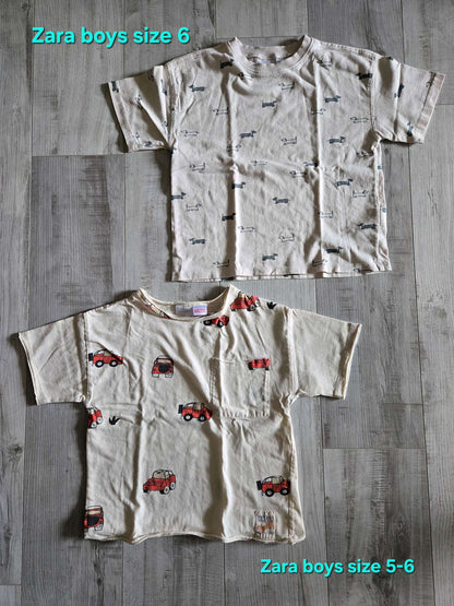 Set of 2 Zara Kids Short Sleeve T-Shirts, Boys, Size 5-6, Kids 5/5T