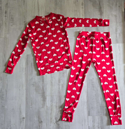 GAP Kids Snug Fit Hearts Pajamas set, Size 8, Kids 8