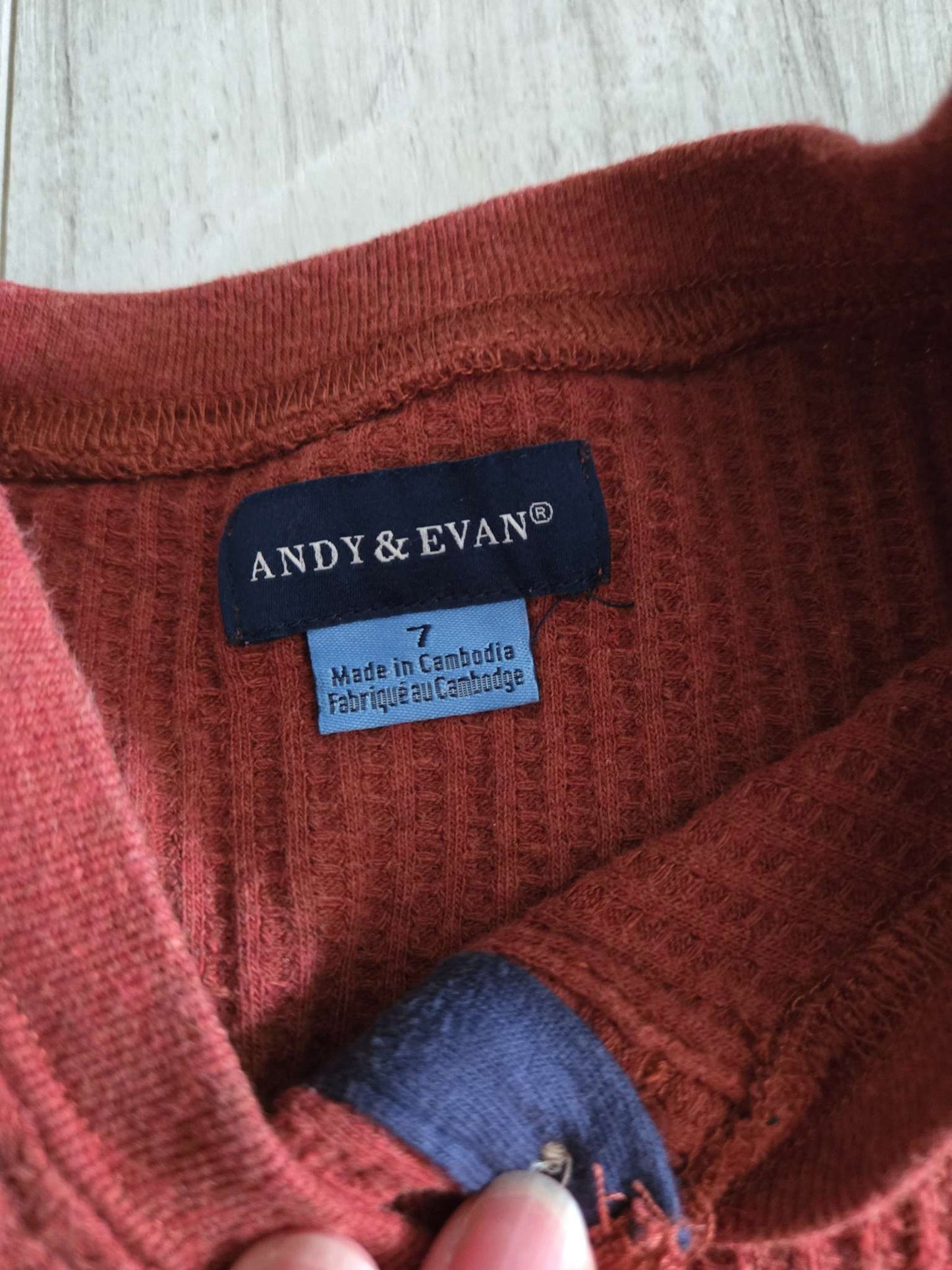 Andy & Evan Textured Top, Boys, Size 7, Kids 7