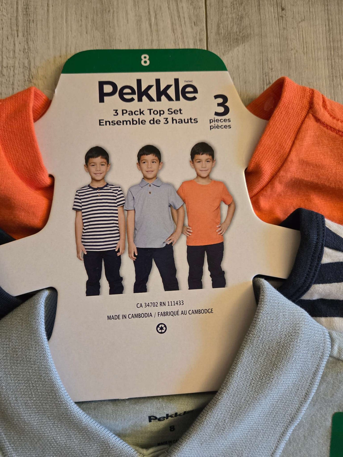 Pekkle 3 Pack Top Set, Brand New , Kids 8