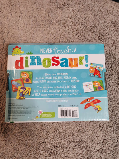 Never touch a dinosaur puzzle and board book!