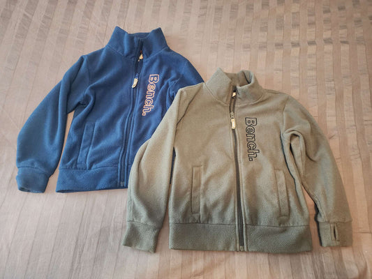 2 Bench Fleece zipups Size 5/6, Kids 5/5T (extra small)