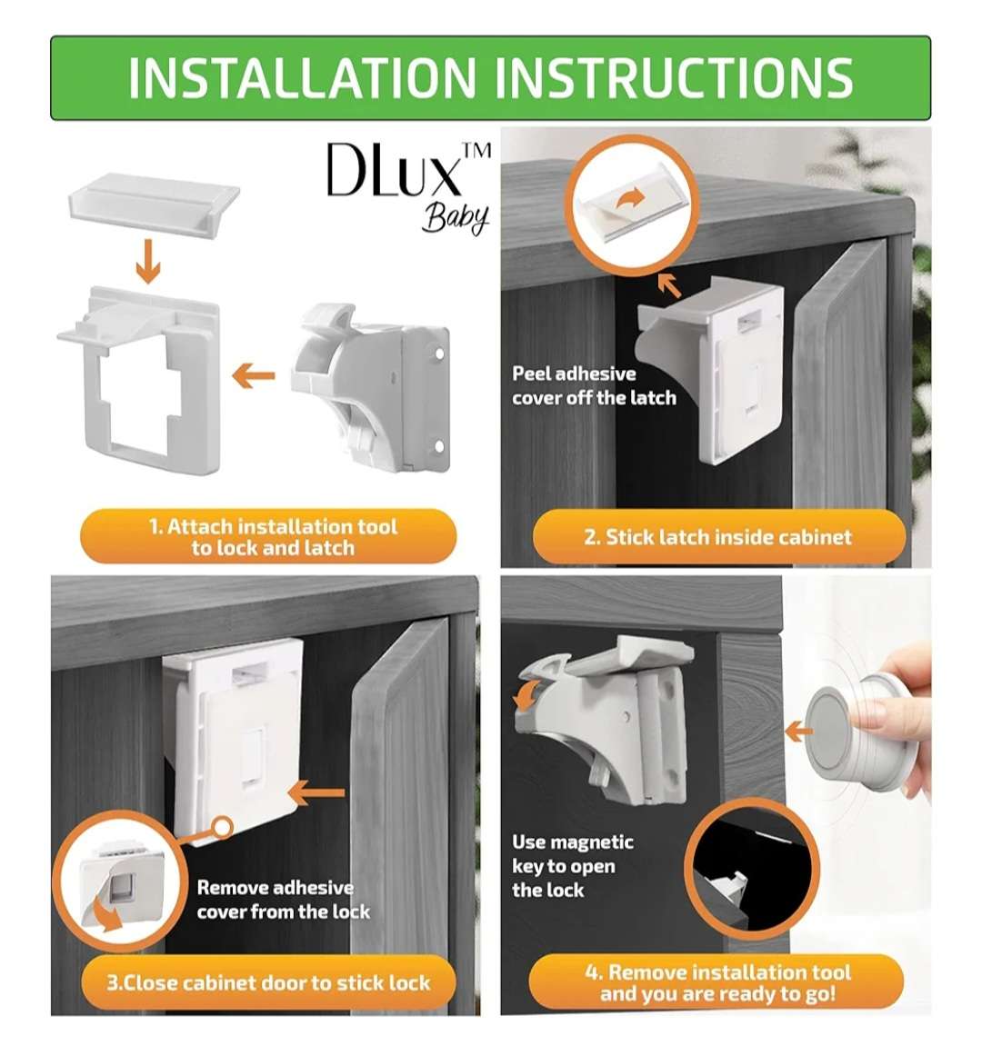 DLux Magnetic locks for child proofing. THE STRONGEST POSSIBLE OPTION. MSRP $39.99