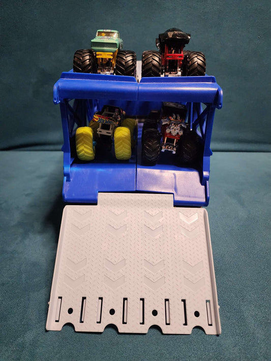 Hot Wheels Monster Trucks Toy Hauler, Oversized Truck Carries & Stores 12 1:64 Scale Monster Trucks or 32 Cars, Monster Mover Rhino MSRP $55