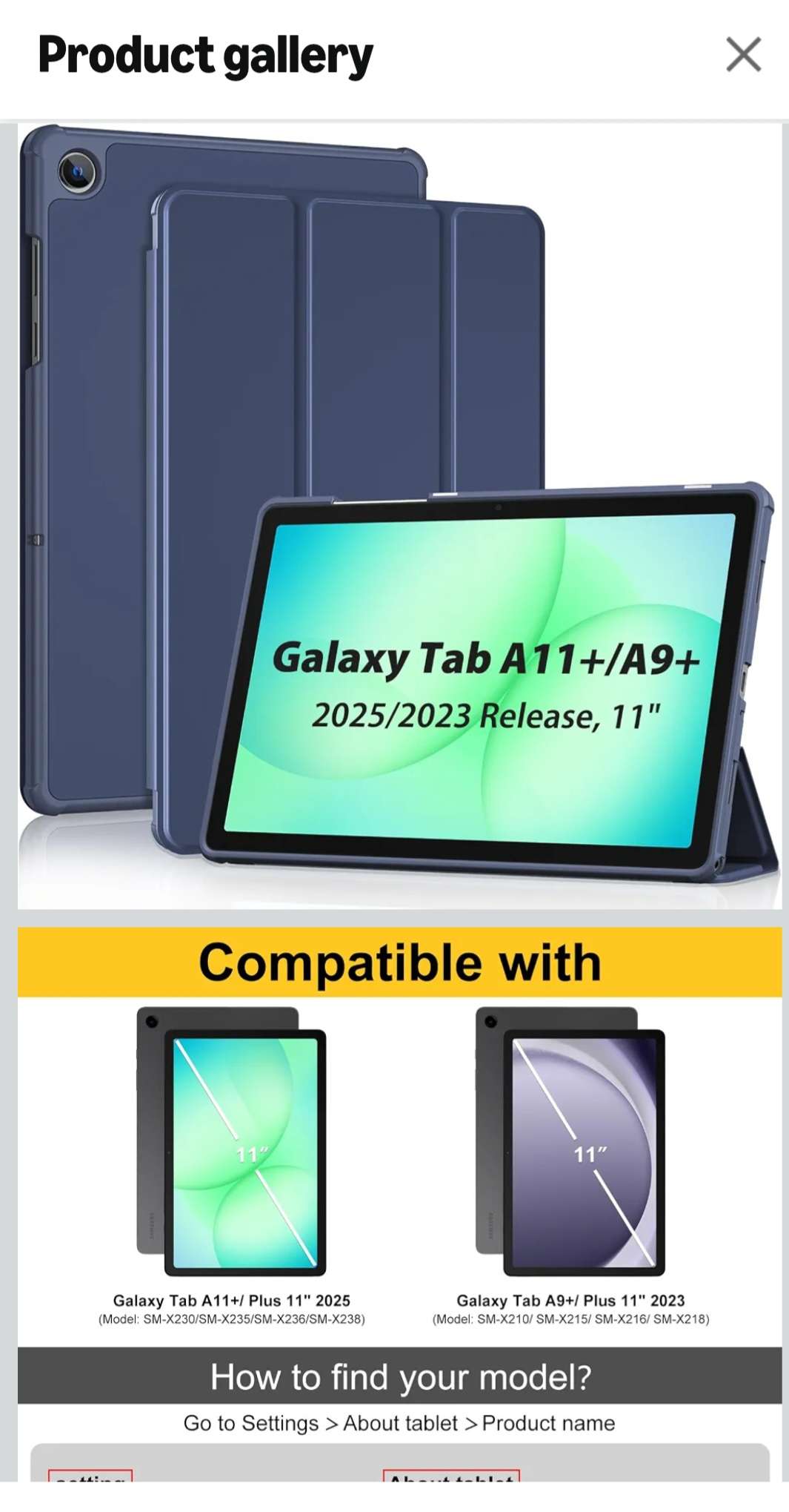 ProCase for Galaxy Tab A11+ 2025/ A9+ 11 Inch Case -Navy