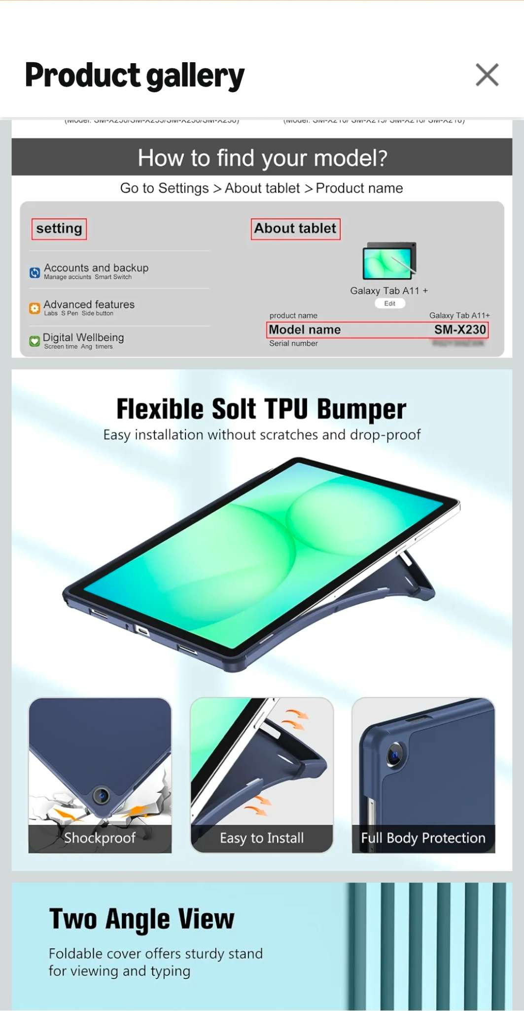 ProCase for Galaxy Tab A11+ 2025/ A9+ 11 Inch Case -Navy