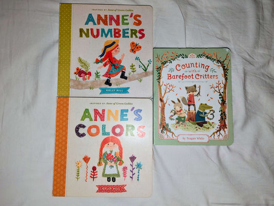 Anne of Green Gables and Critters Number & Color Board Books (3-book bundle)
