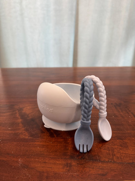 Kushies Siliscoop Silicone Bowl + Itsy Ritsy Sweetie Spoon Set