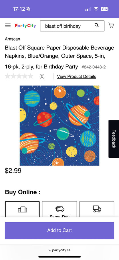 Space Themed Party Supplies