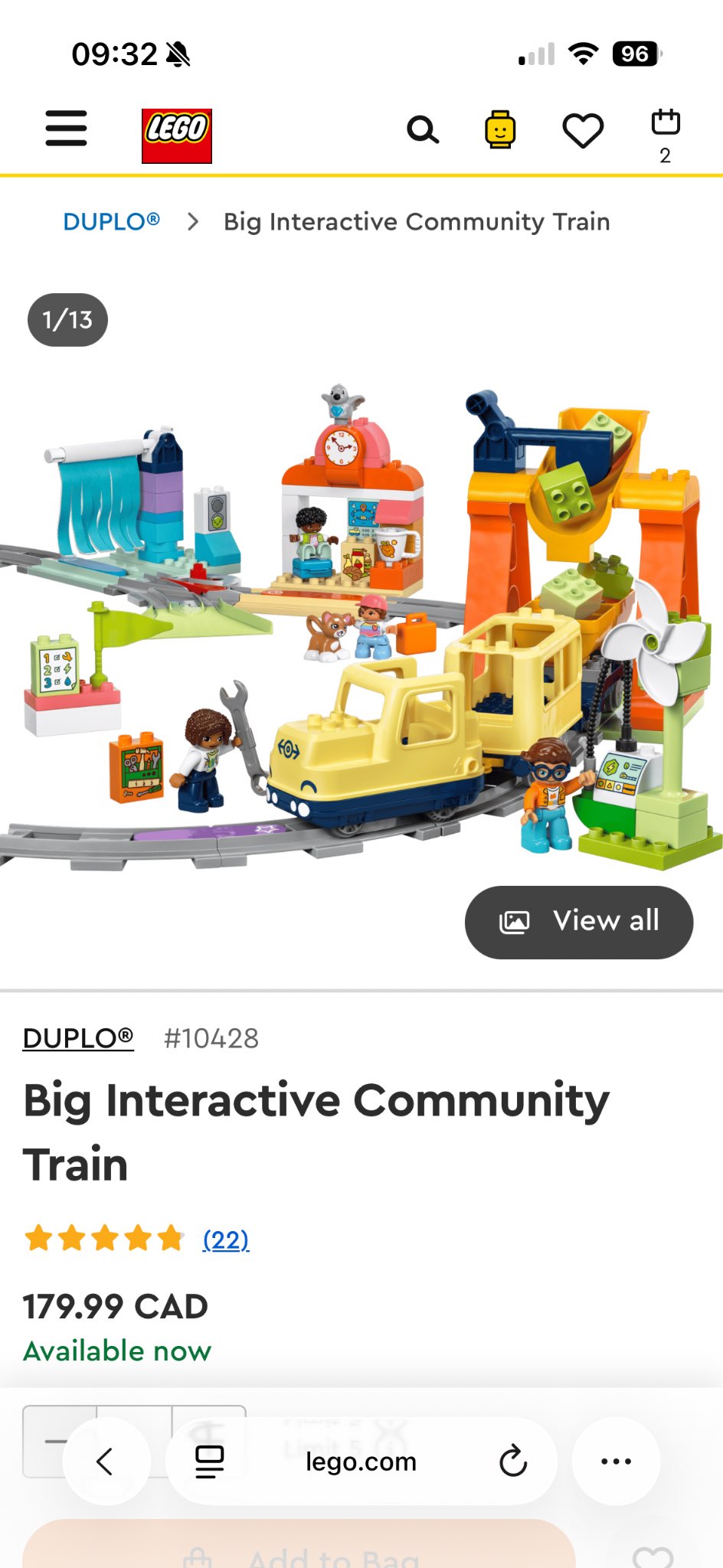 Lego Duplo Big Interactive Community Train MSRP $179.99