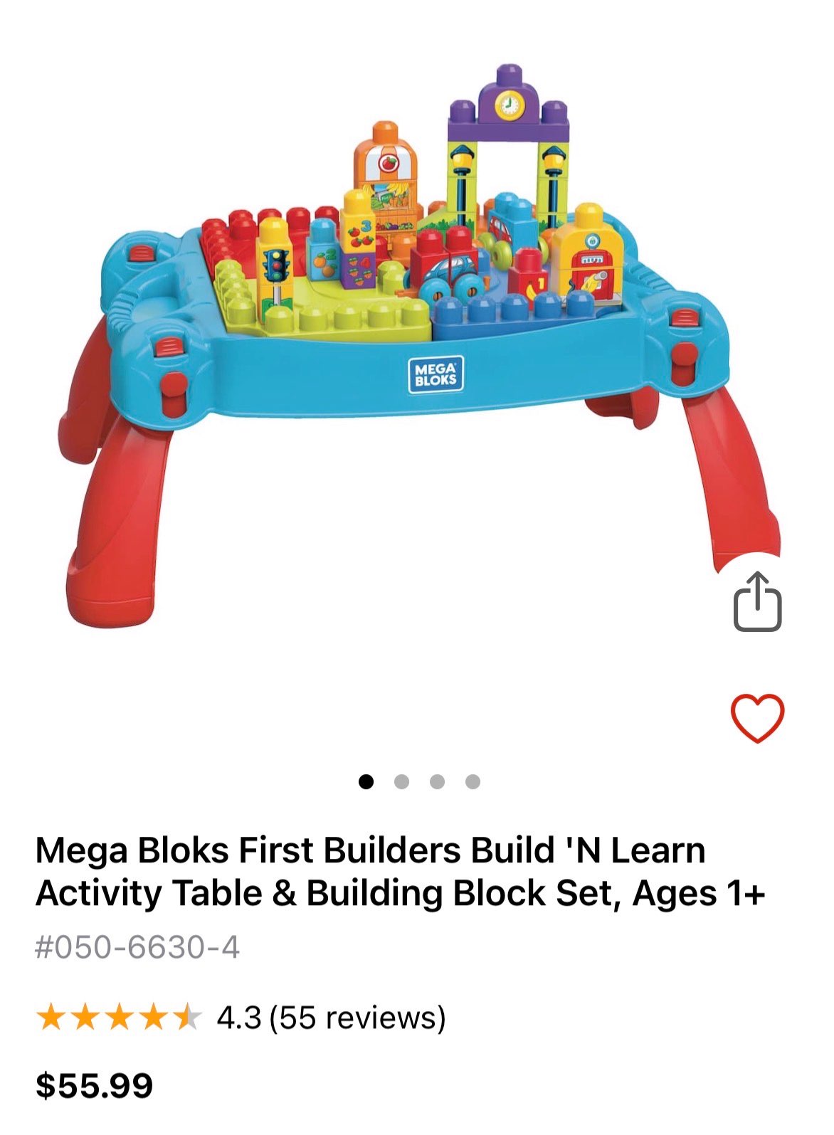 Mega Bloks Build N’ Learn Table + 194 Bloks MSRP over $100