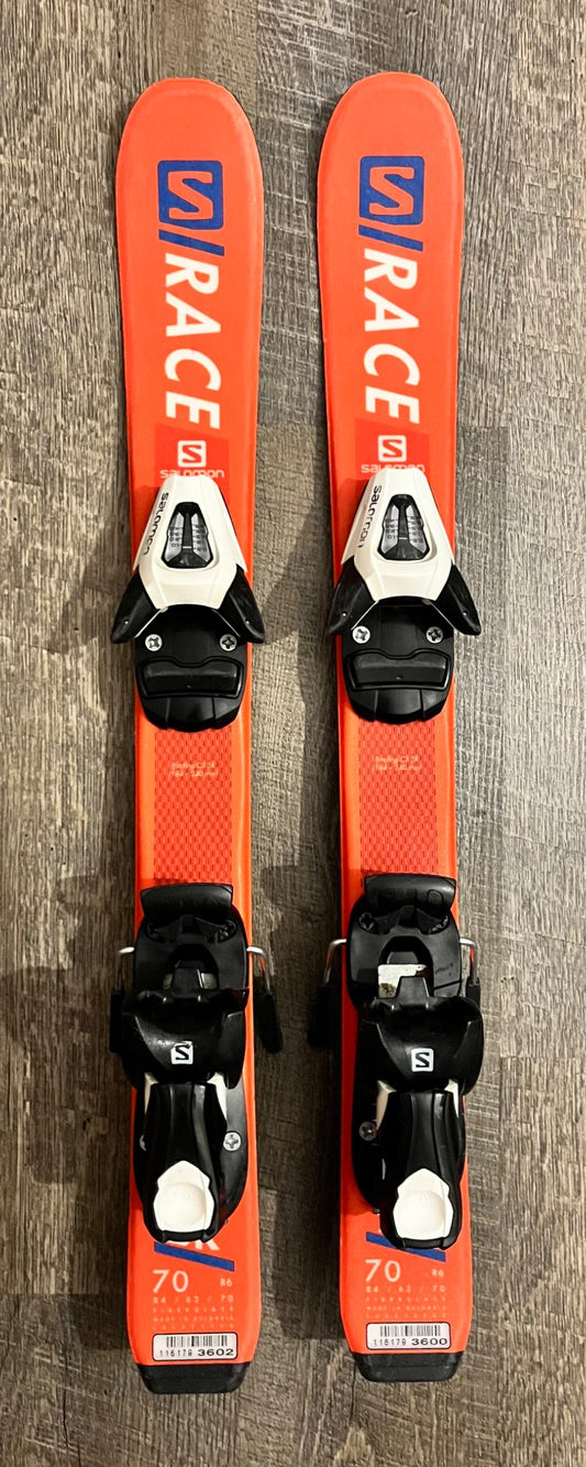Salomon 70cm Downhill Skis & Bindings - VGUC