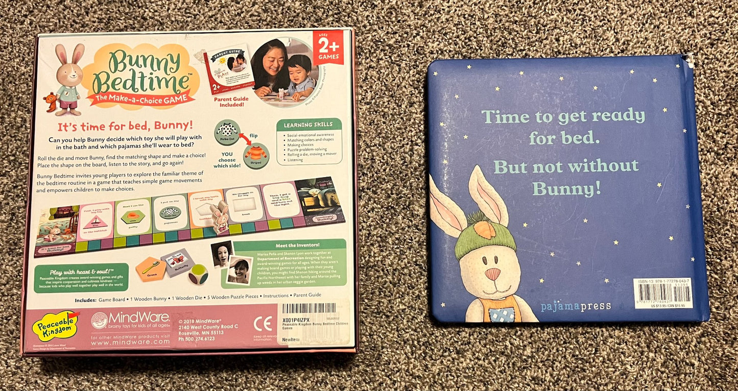 Peaceable Kingdom Bunny Bedtime Game & Book Bundle