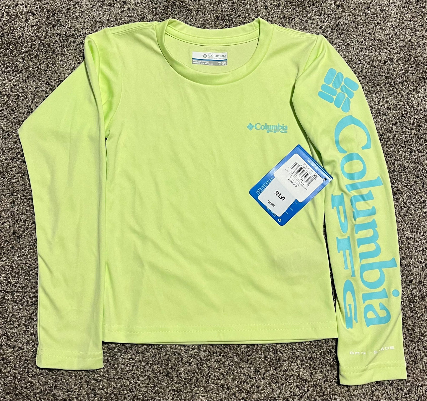 Columbia PFG Tidal Long Sleeve Shirt, XXS 4/5 (MSRP $39.99), Kids 4/4T