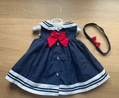Bundle Marine Themed Dress, Shorts & Headband, Size 6-9 mos, Kids 9 Month (6-9M)