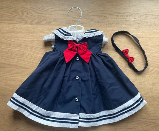 Bundle Marine Themed Dress, Shorts & Headband, Size 6-9 mos, Kids 9 Month (6-9M)