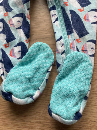 Puffin Turquoise Pajamas, Size 9-12 mos, Kids 12 Month (9-12M)