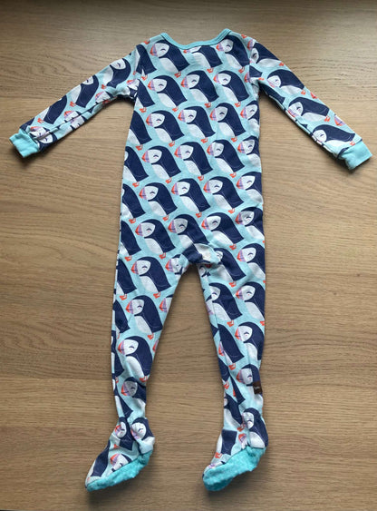Puffin Turquoise Pajamas, Size 9-12 mos, Kids 12 Month (9-12M)