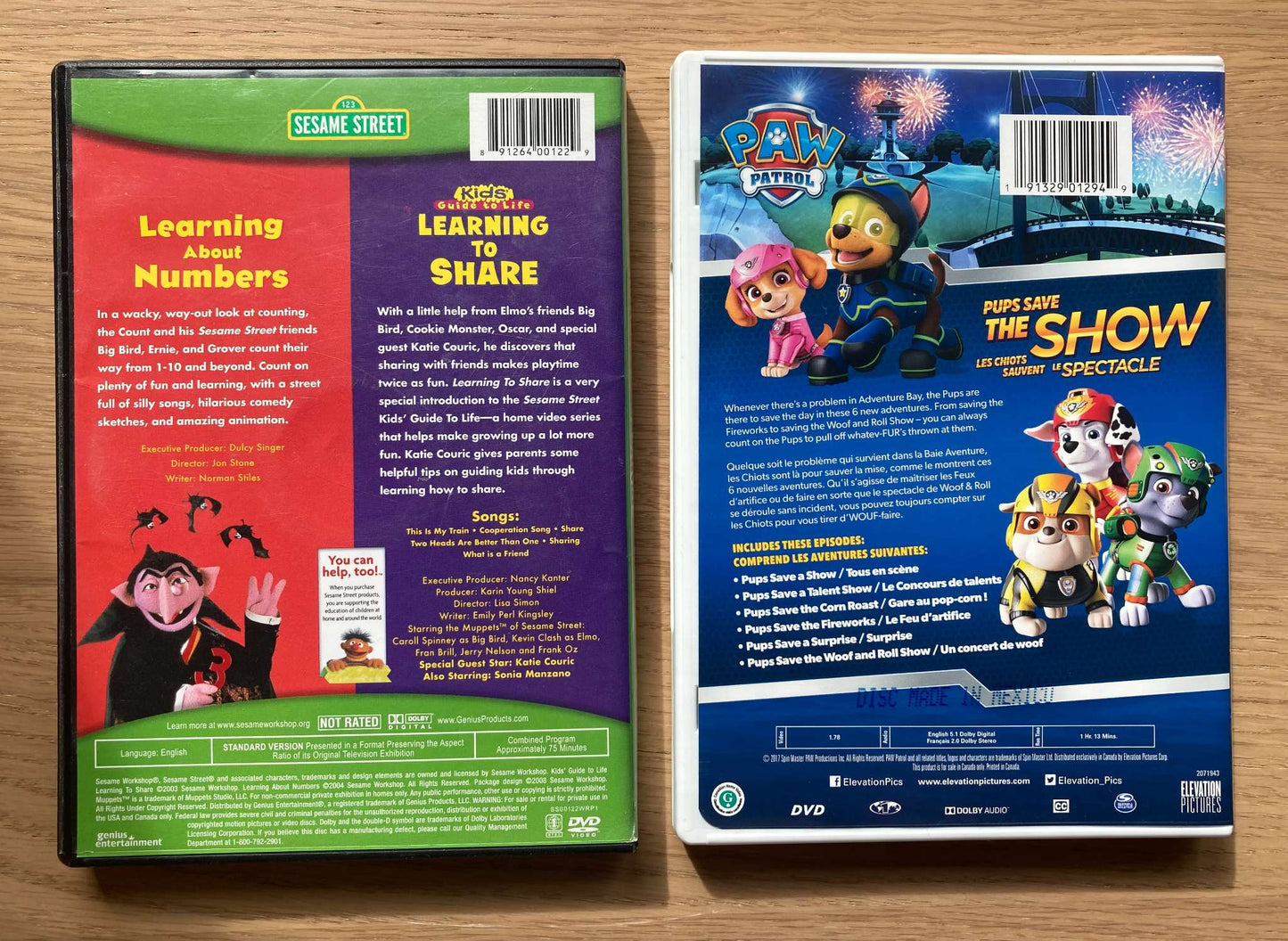 Bundle 2 DVD Sesame Street & Pups Save the Show