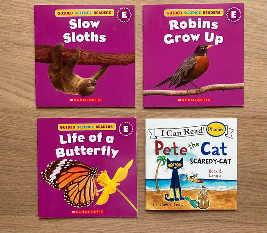 Bundle Mini Books Level E & Pete the Cat Scaredy-Cat