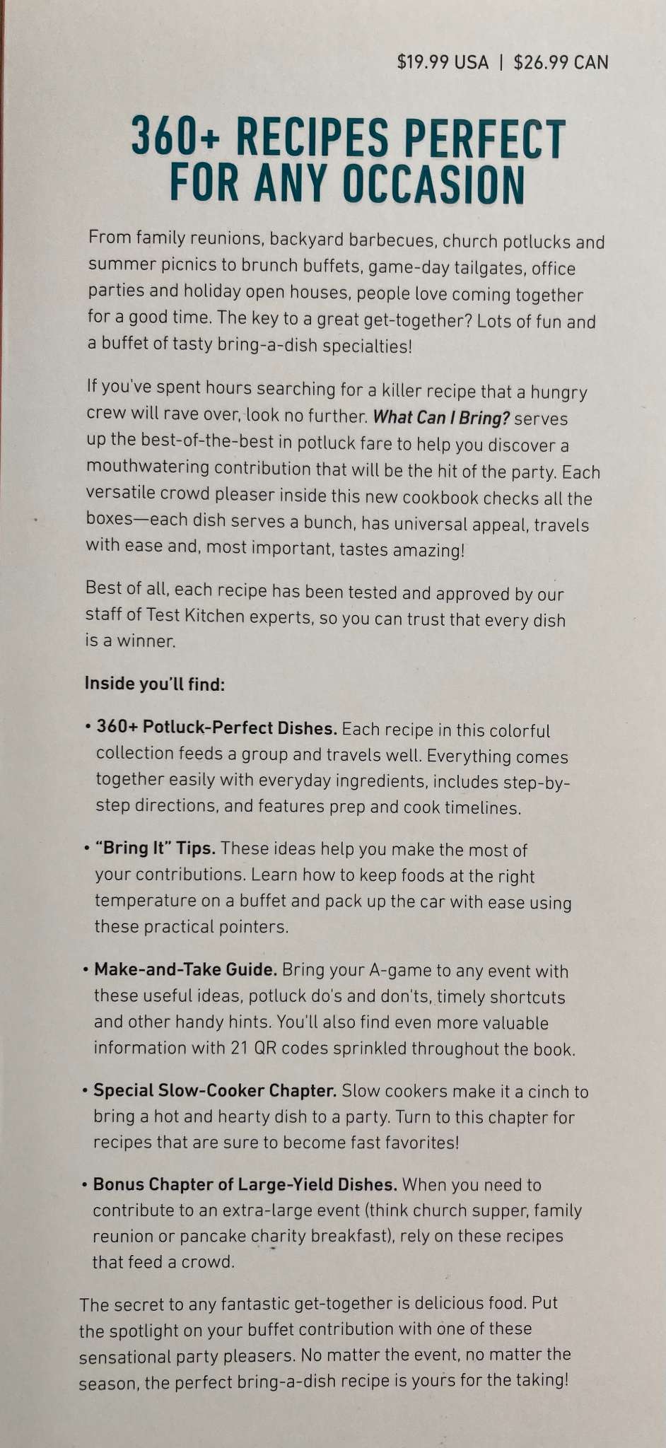 NEW Cook Book What Can I bring?
