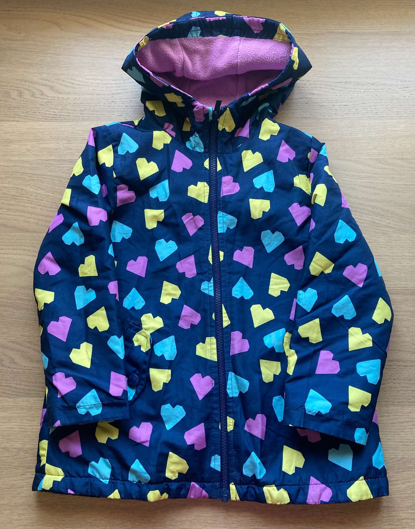 Navy Blue Jacket with Hearts, Size 6, Kids 6/6X (extra small)
