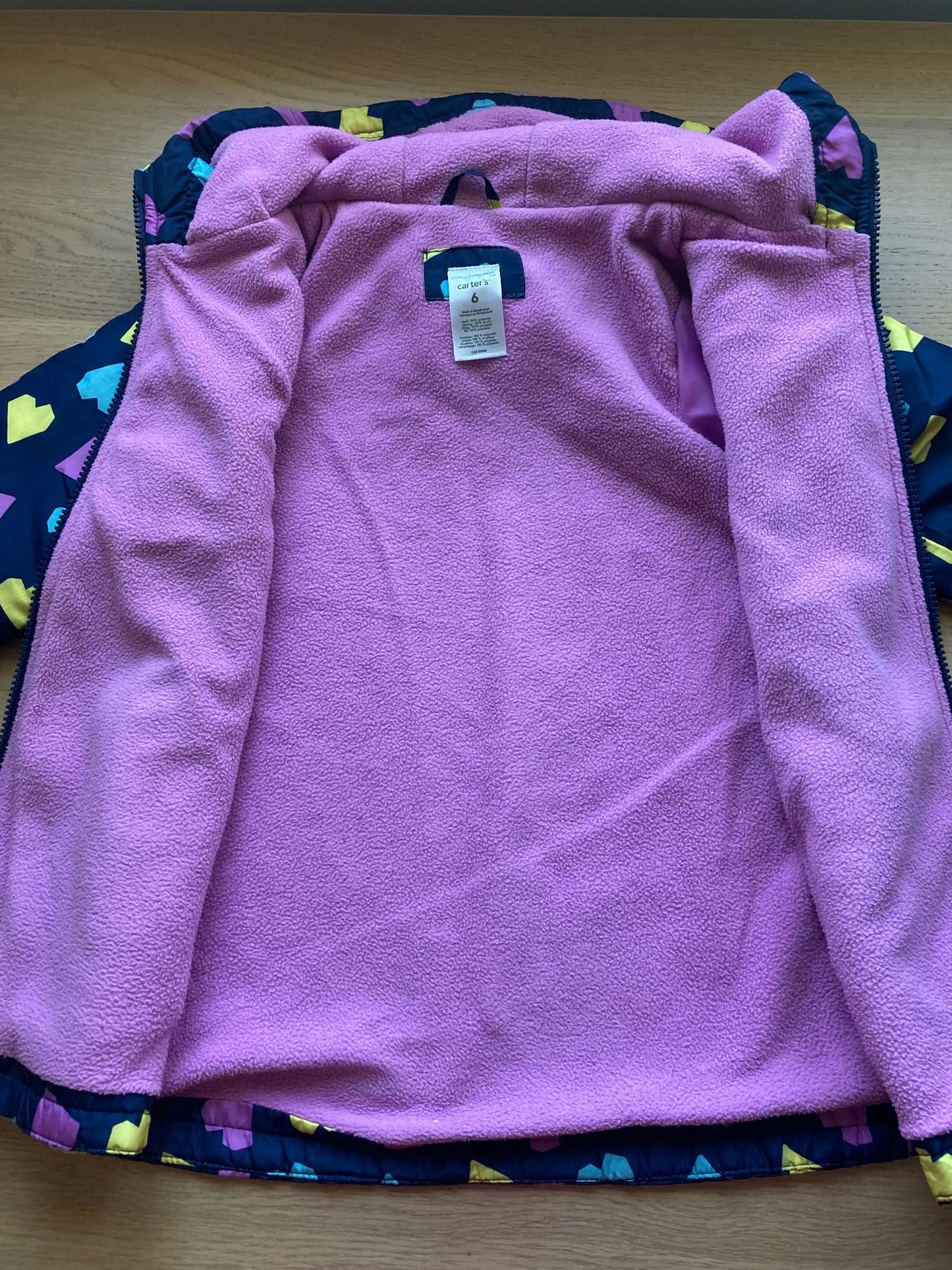 Navy Blue Jacket with Hearts, Size 6, Kids 6/6X (extra small)