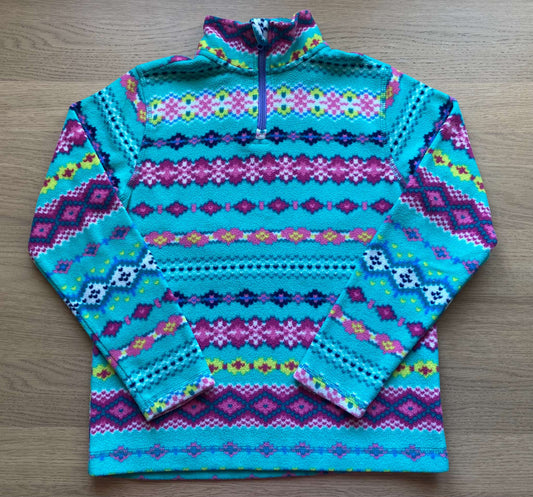 Emerald Fleece Sweater, Size 6-7, Kids 7 & 8 (small)