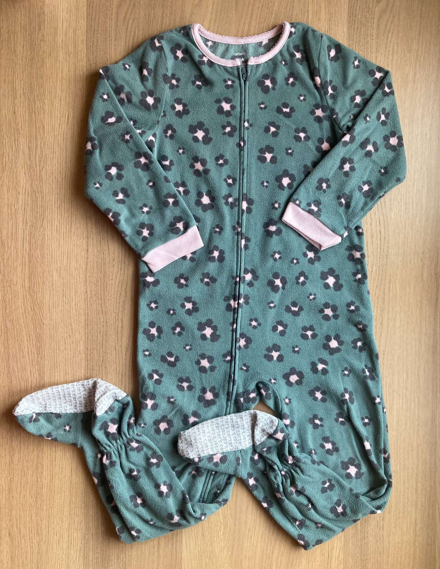 Bundle Two Fleece Onesie Pajamas, Size 6, Kids 6/6X (extra small)