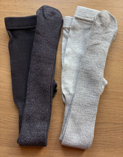 Cotton Ribbed Glitter Tights #1, Size 7-8