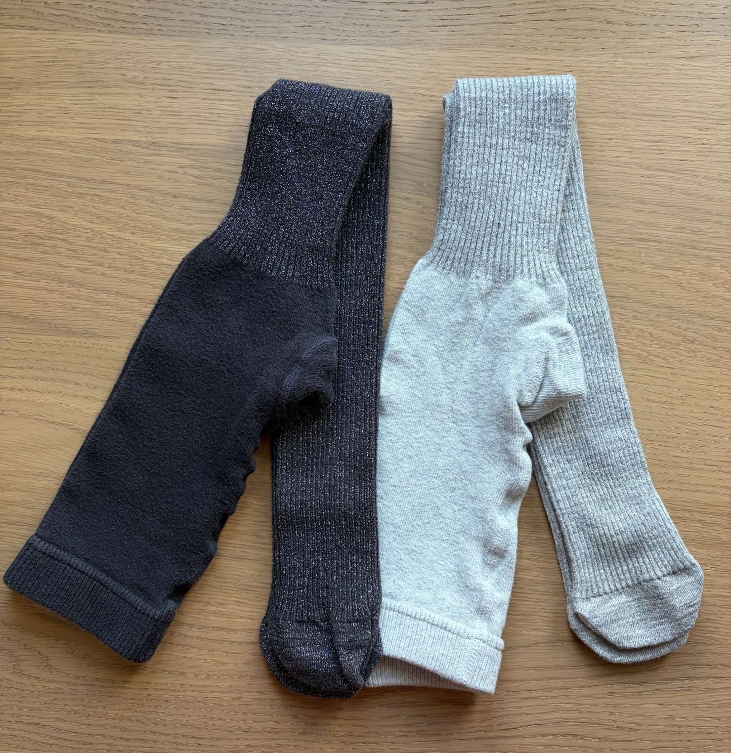Cotton Ribbed Glitter Tights #1, Size 7-8