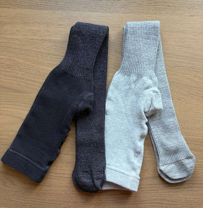 Cotton Ribbed Glitter Tights #1, Size 7-8