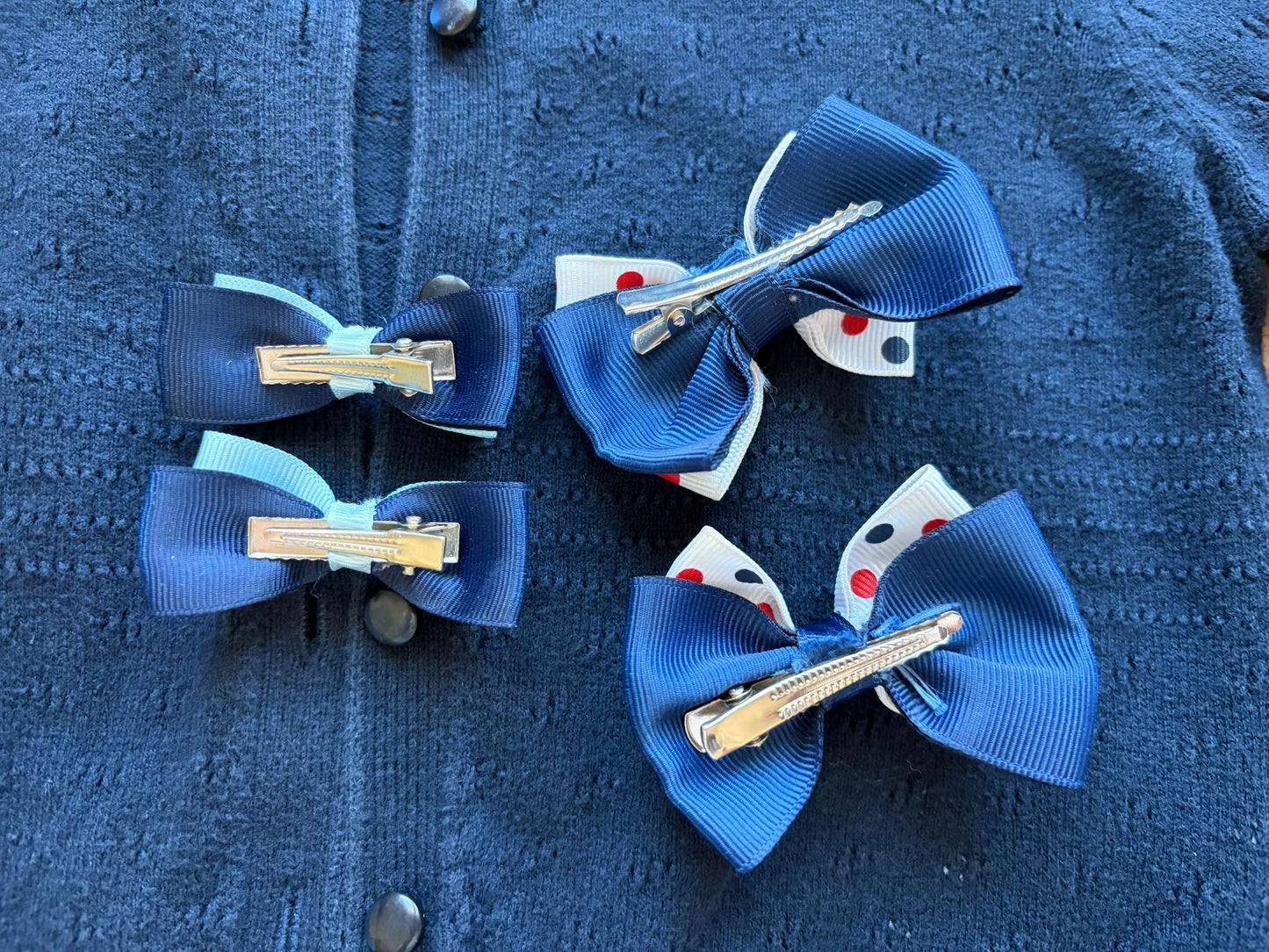 Bundle Navy Blue Cardigan & Barrettes, Size 8, Kids 8