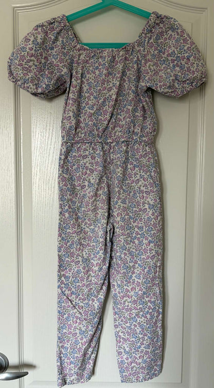 Puffed Sleeve Romper & Matching Barrettes, Size 6, Kids 6/6X