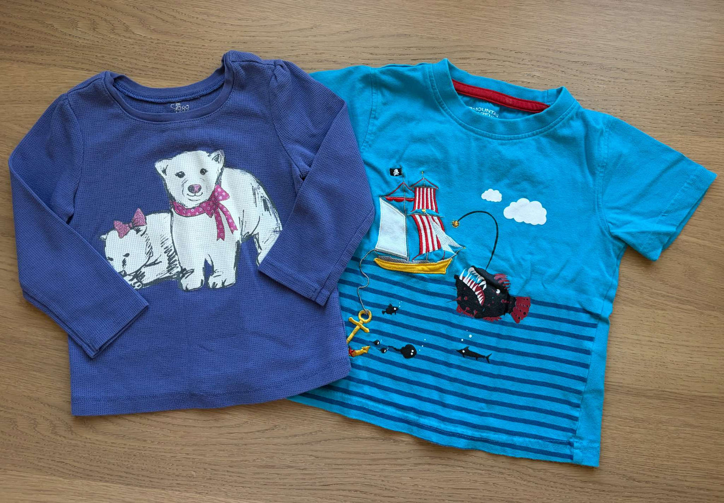 Bundle Polar Bears  Shirt & Pirate T-Shirt, Size 2-3, Kids 2T