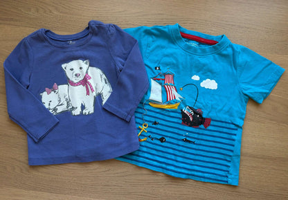Bundle Polar Bears  Shirt & Pirate T-Shirt, Size 2-3, Kids 2T