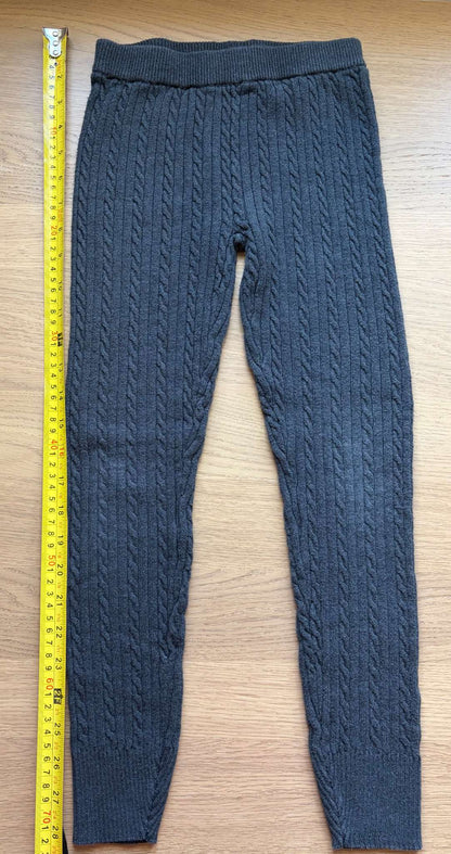 Grey Cable Leggings, Size 7-8, Kids 7
