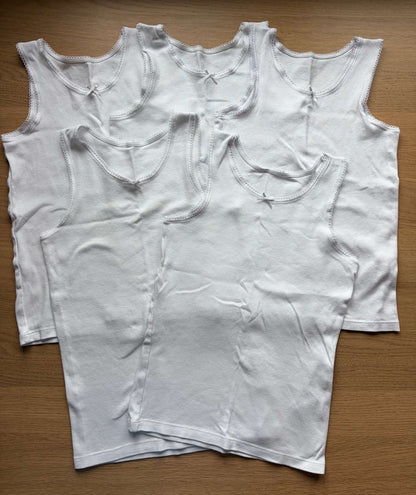 Bundle 5 White Camisoles, Size 7-8