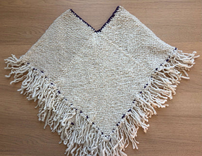 Sheep Wool Poncho, Size 4-7, Kids 6/6X