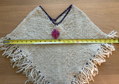 Sheep Wool Poncho, Size 4-7, Kids 6/6X