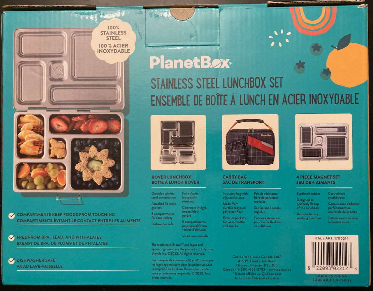 Planet Box Stainless Steel Lunch Box Set, New