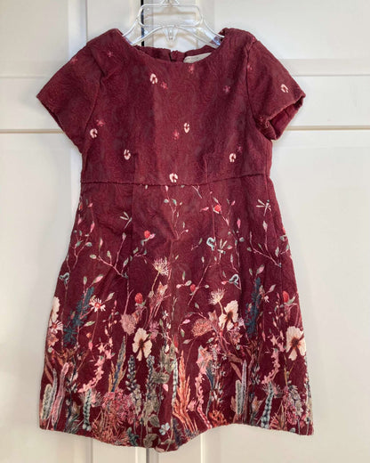 Zara burgundy dress, size 4, Kids 4/4T