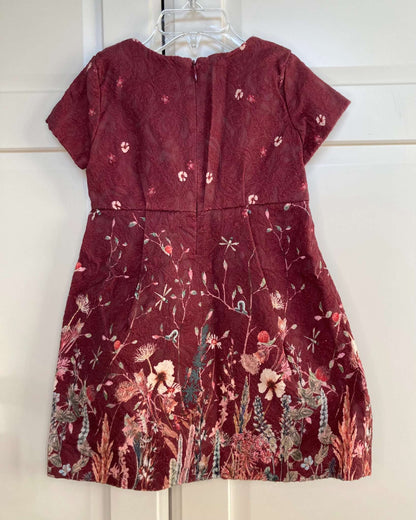 Zara burgundy dress, size 4, Kids 4/4T