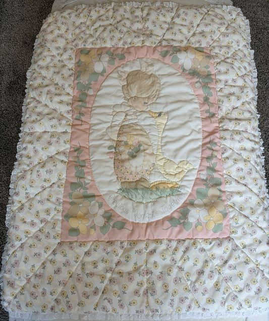 Vintage Precious Moments Goose Quilted Baby Blanket