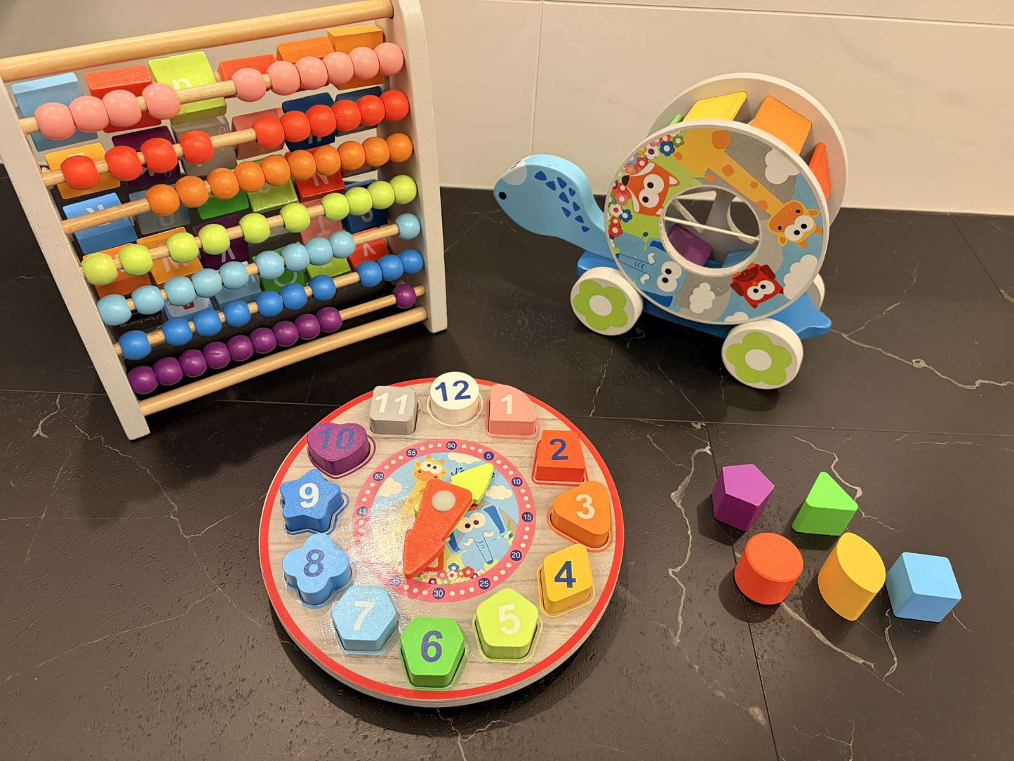 J'Adore 3-in-1 Wooden Toys Baby Gift Set (Retails new $45)