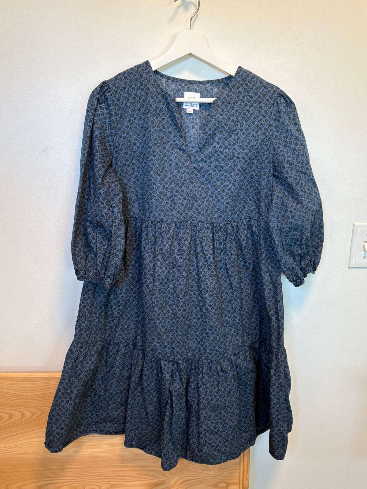 Dark Dusty Blue Dress, Maternity M (8-10)