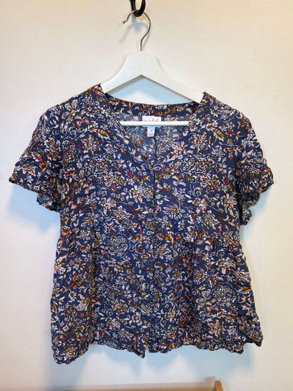 Floral Peplum Top, Maternity S (4-6)