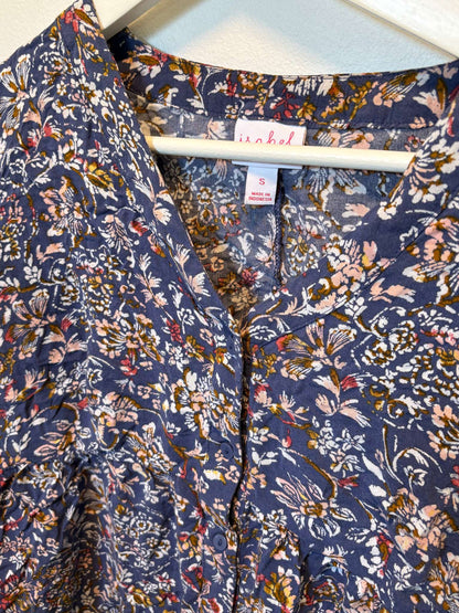 Floral Peplum Top, Maternity S (4-6)
