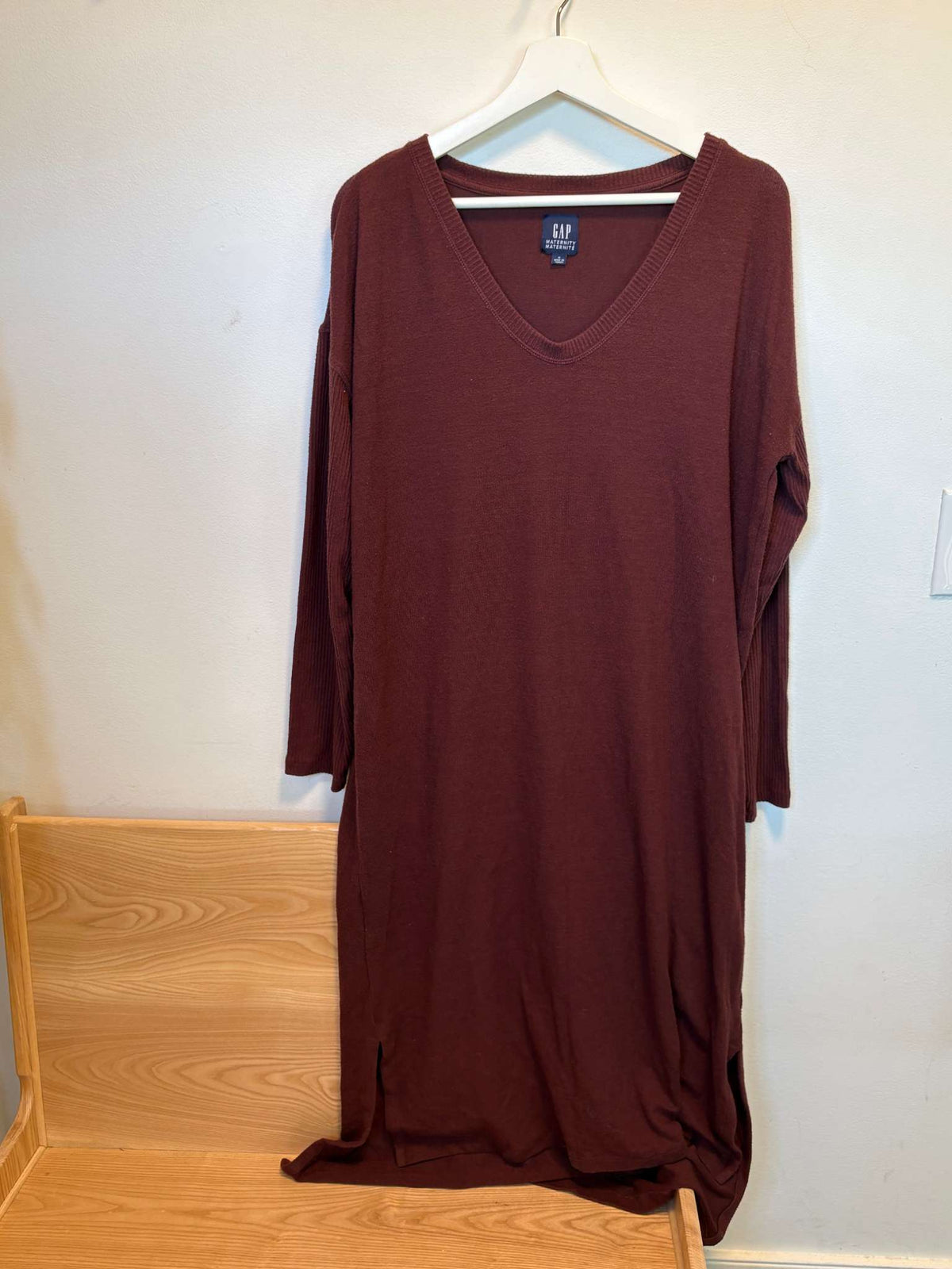 Burgundy Sweater Dress, Maternity M (8-10)