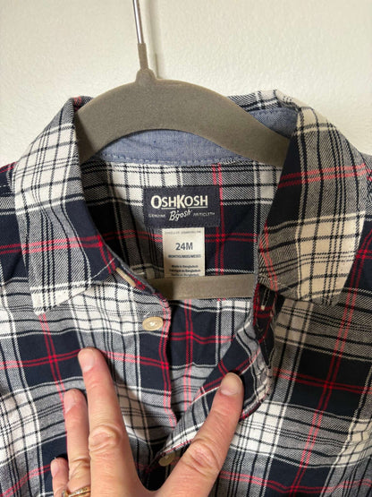 Plaid Dress Shirt Onesie, Kids 24 Month (18-24M)